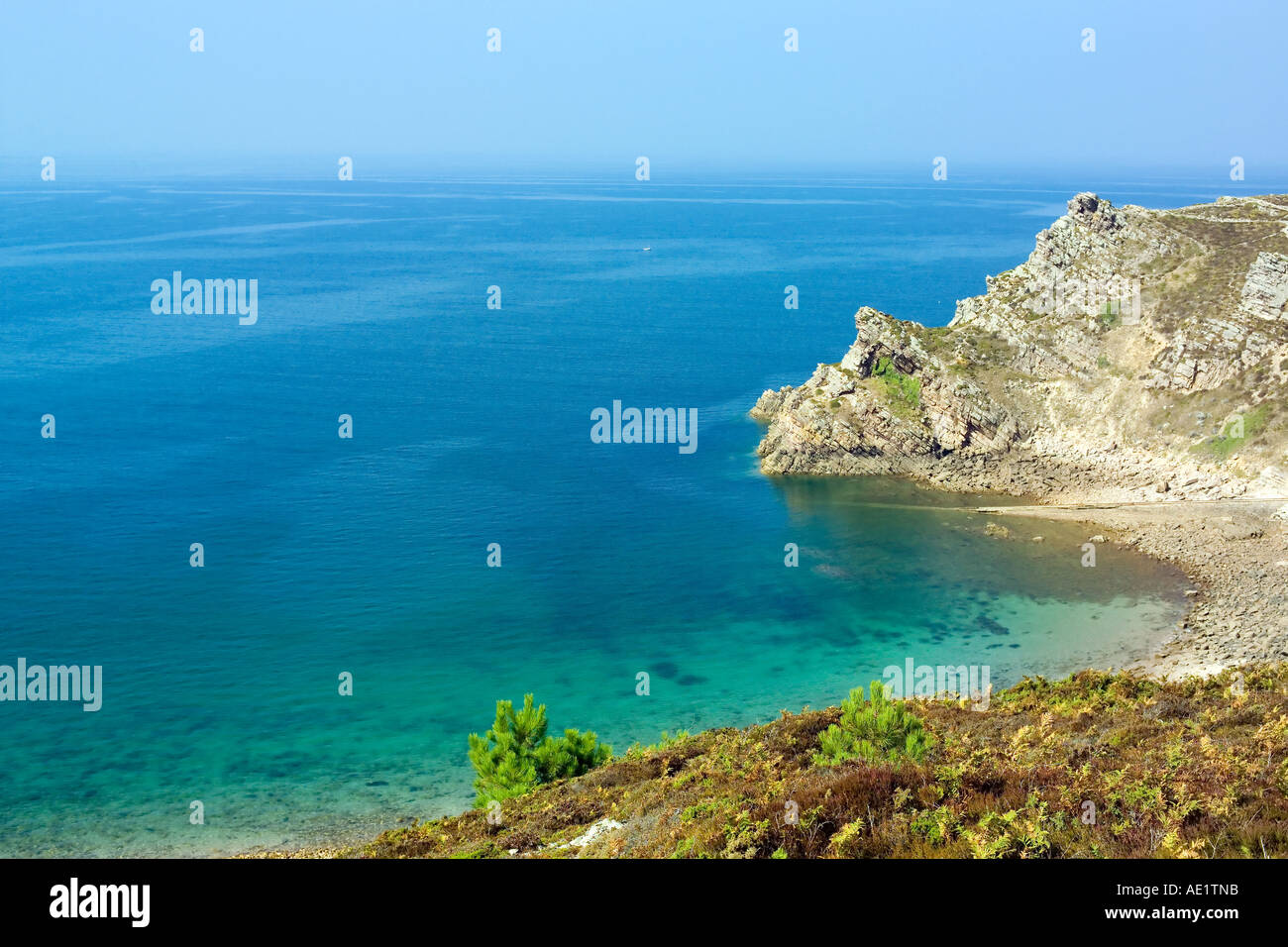 SEA AND CLIFF BRITTANY FRANCE Stock Photo - Alamy