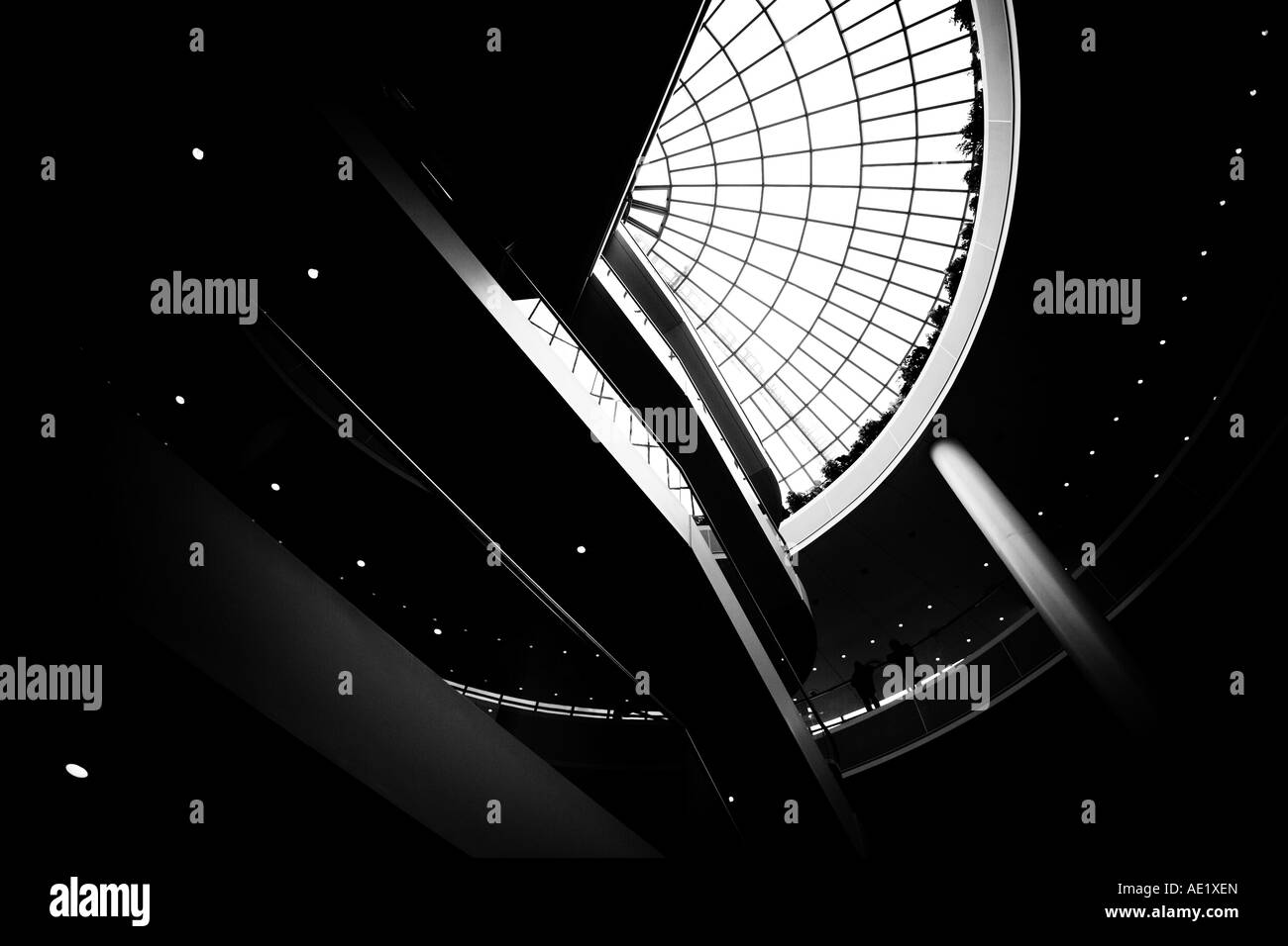 Perlan Inside Interior inside roof dome Black and White Stock Photos & Images - Alamy