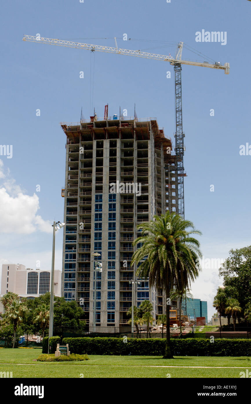 Skyscraper Condominium Building Under Construction in Downtown