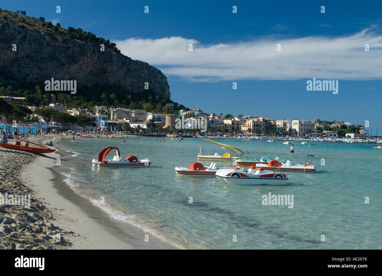 Mondello Palermo Sicily Italy Stock Photo Alamy