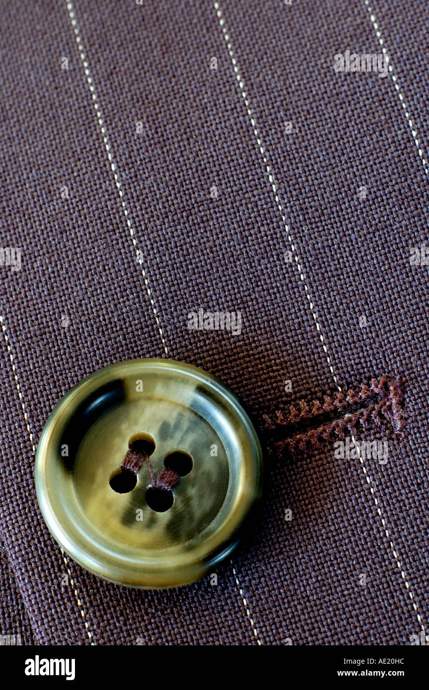 Buttonhole with button Stock Photo