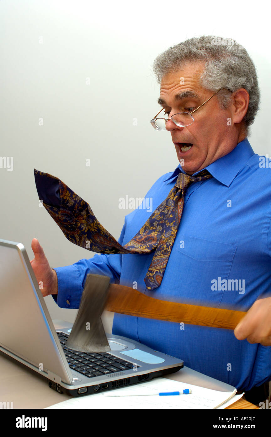 Fury with a laptop. Stock Photo