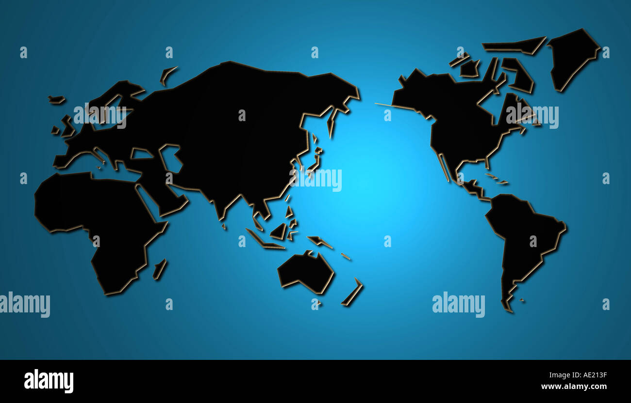 World map australia hi-res stock photography and images - Alamy