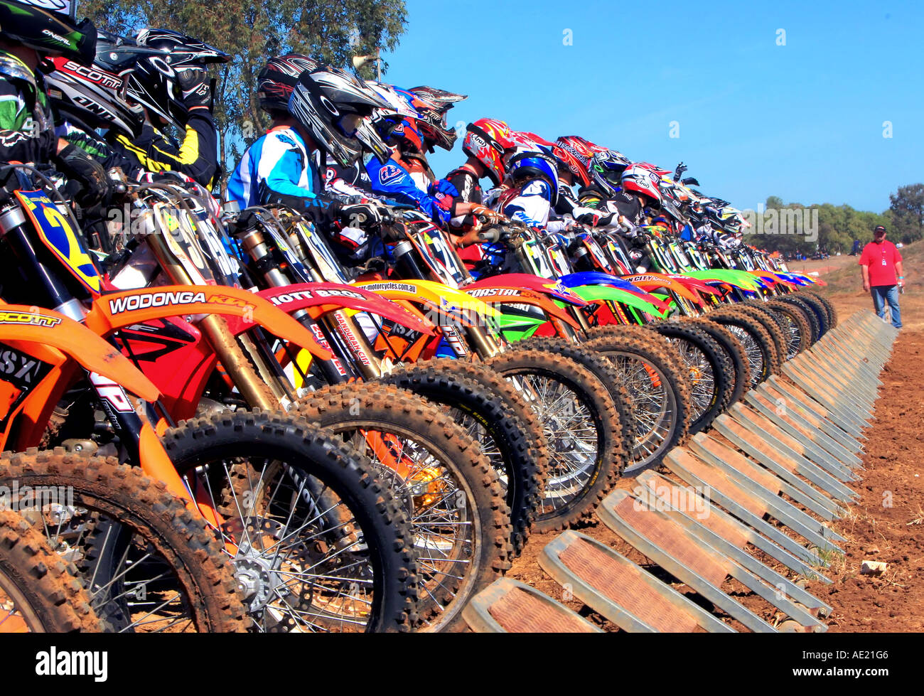 Motox Starting Gate Stock Photo Alamy