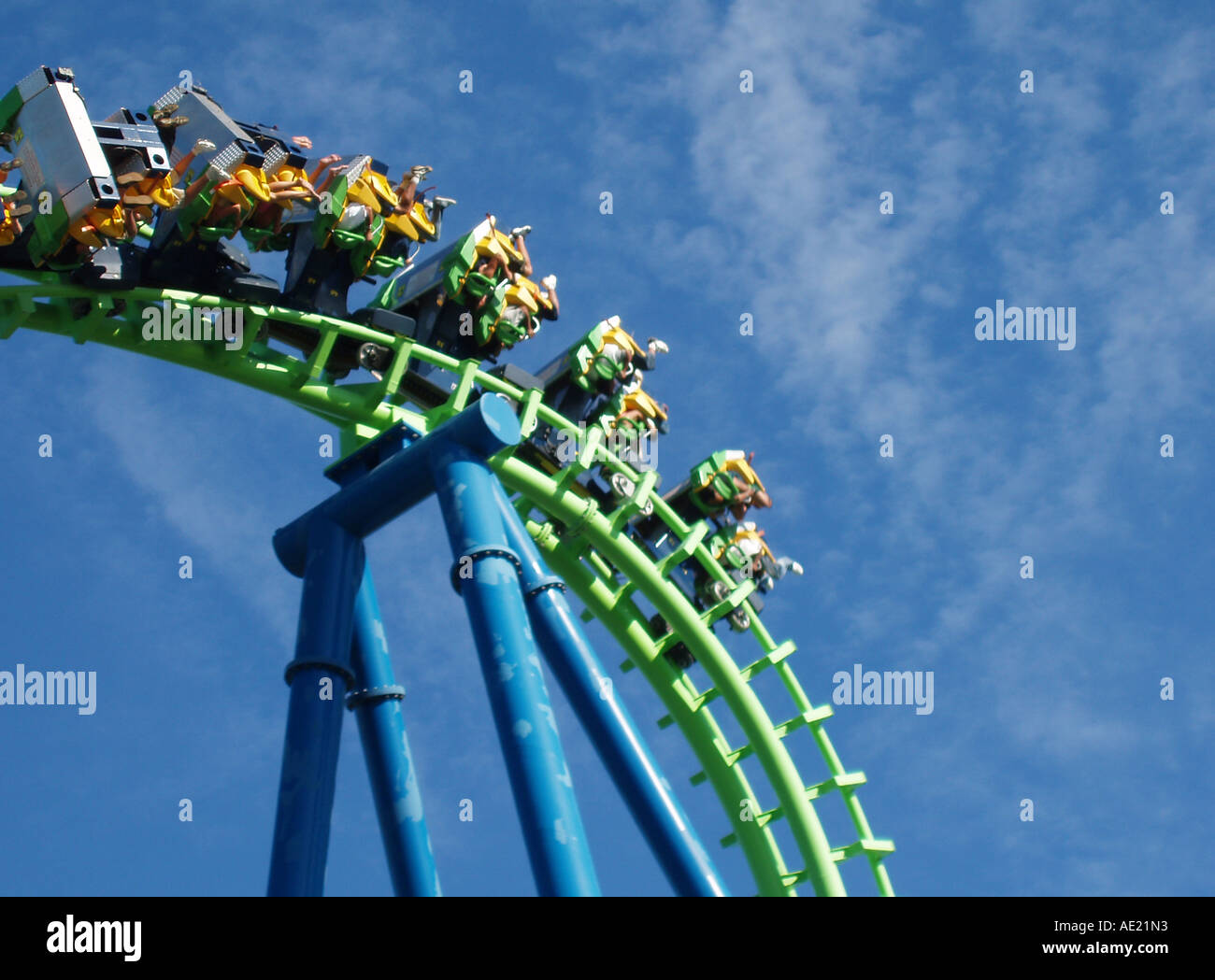 Six Flags Roller Coaster Up side down Stock Photo Alamy