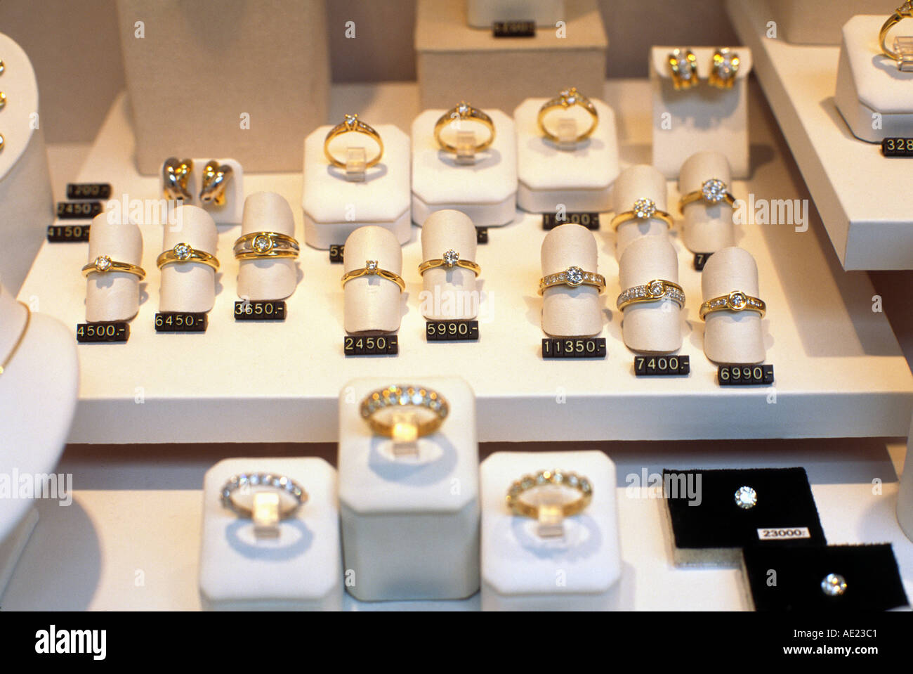 Jewelry window display Stock Photo