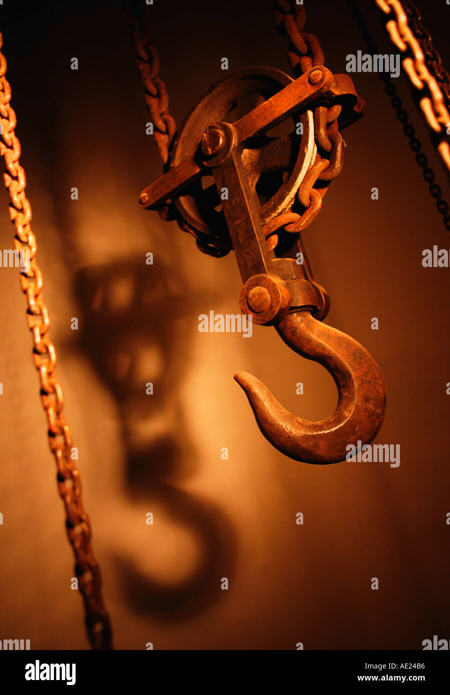 Old heavy industrial crane hook and chains hi-res stock photography and  images - Alamy