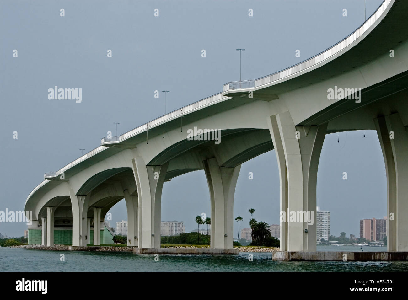 Section of the City of Clearwater Florida, Memorial Causeway Bridge from the Mainland to