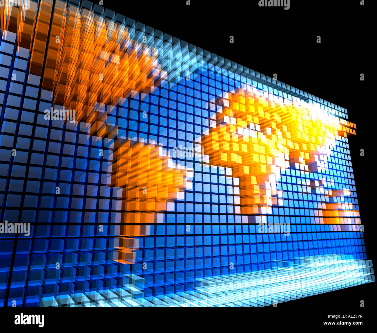 Digital world map Stock Photo