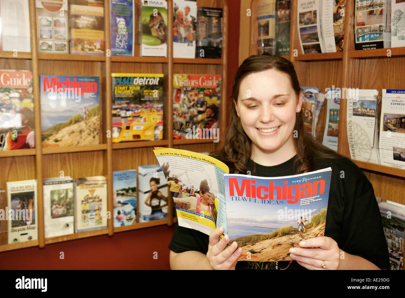 Ann Arbor Michigan,Ashley Street,Visitors Center,centre,woman female ...
