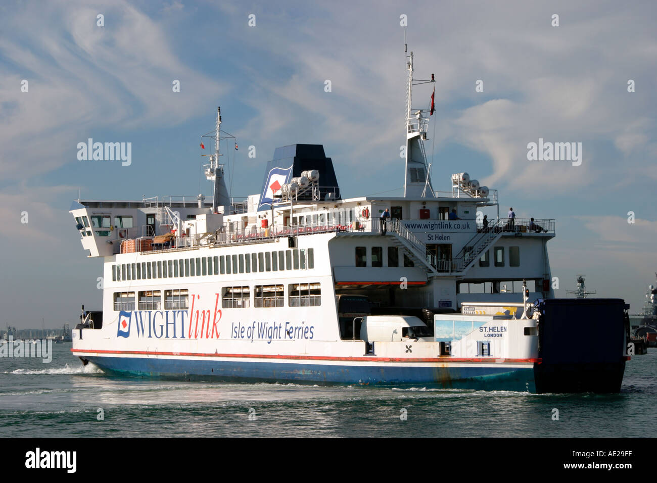 Isle of Wight ferry docking at Portsmouth Harbour Hampshire England UK Stock Photo
