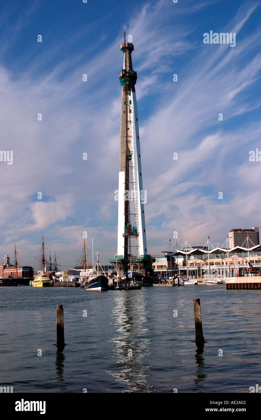 500 foot Spinnaker Tower being constructed for Portsmouth's Millennium Hampshire England UK Stock Photo