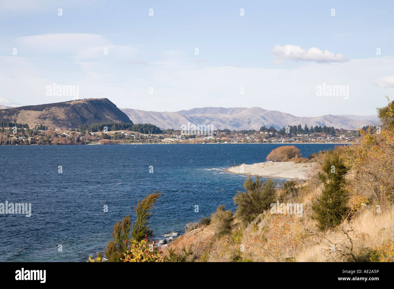 WANAKA SOUTHERN LAKES SOUTH ISLAND NEW ZEALAND May Looking across Lake ...