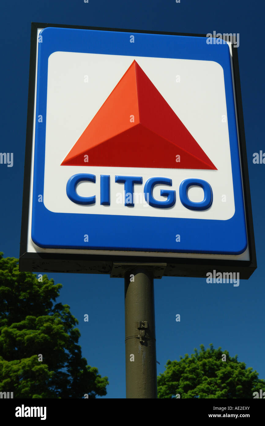 AJD59120, Manchester, MA, Massachusetts, Citgo Gas Station, sign Stock Photo