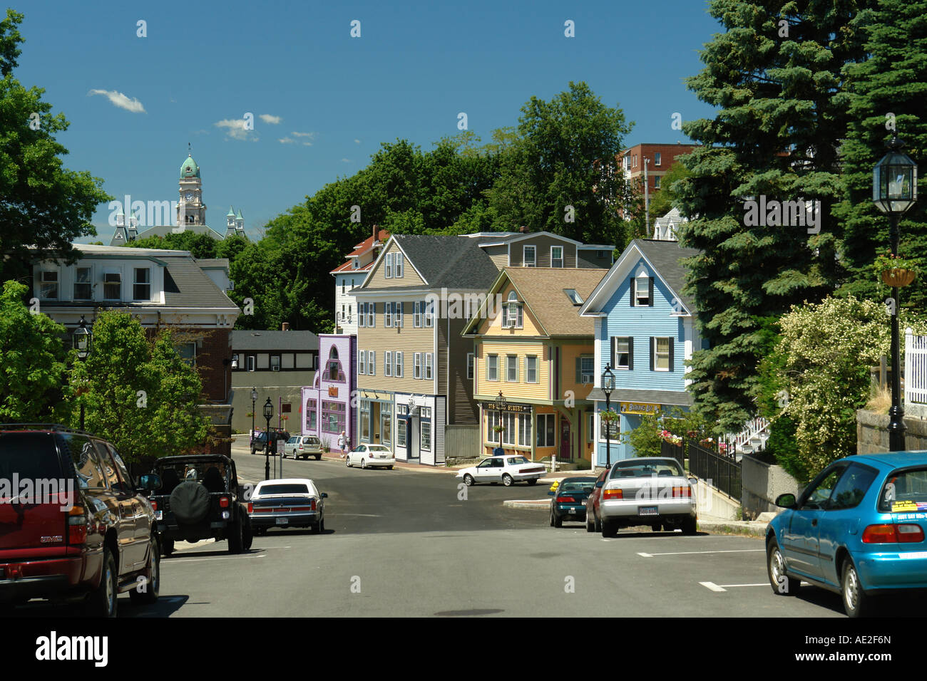 AJD59143, Gloucester, MA, Massachusetts, Cape Ann, Downtown Stock Photo