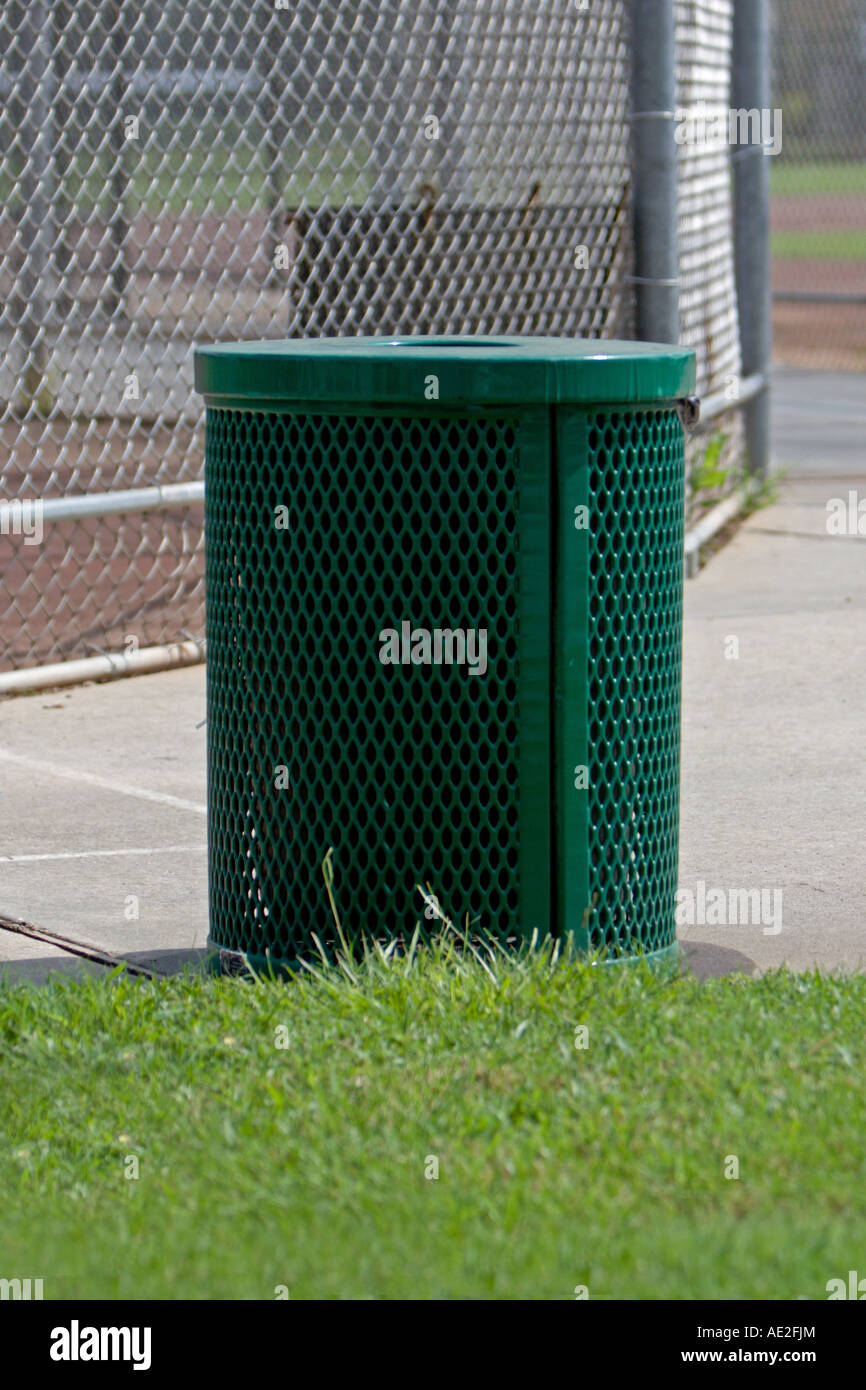 Municipal Garbage Receptacle at Ball Fields Stock Photo Alamy