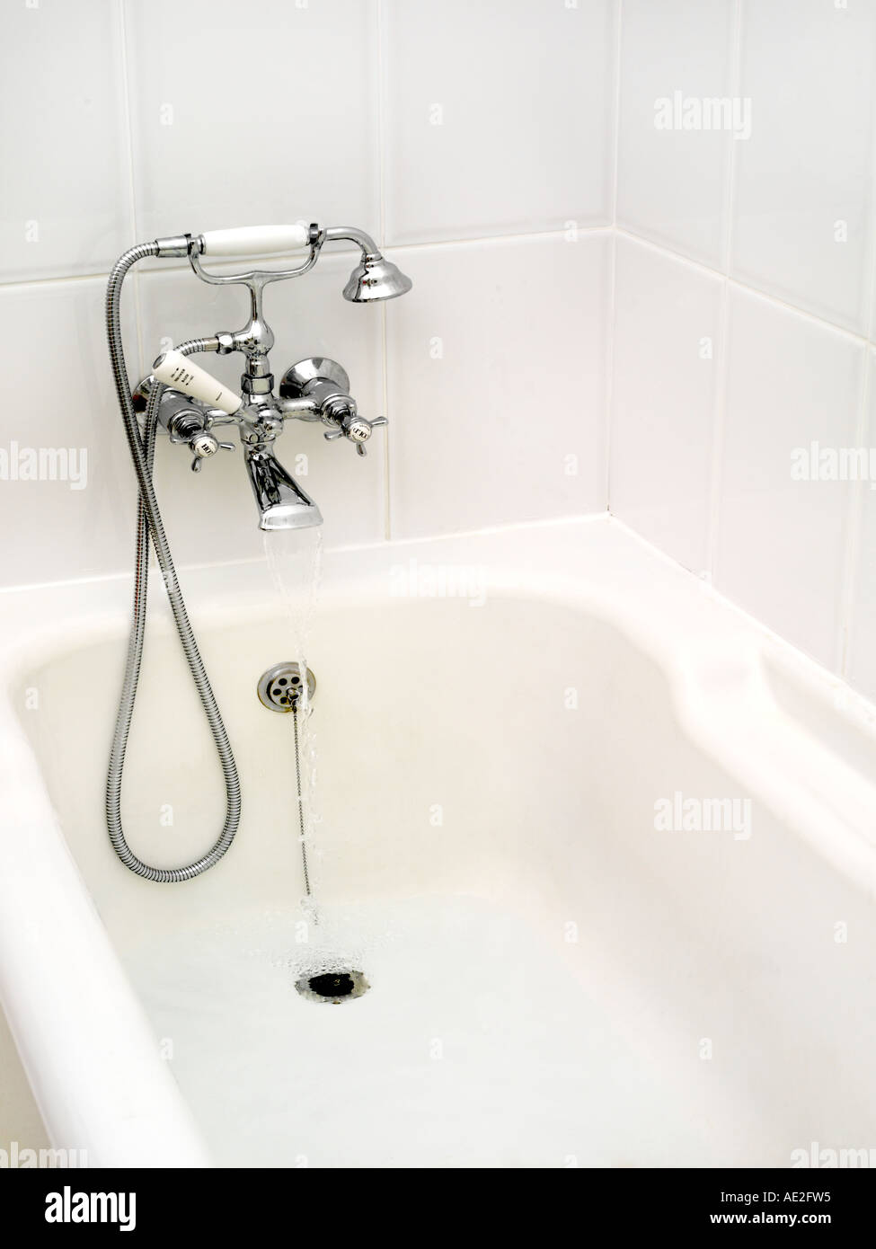 Water Running into an Empty Bath Stock Photo Alamy