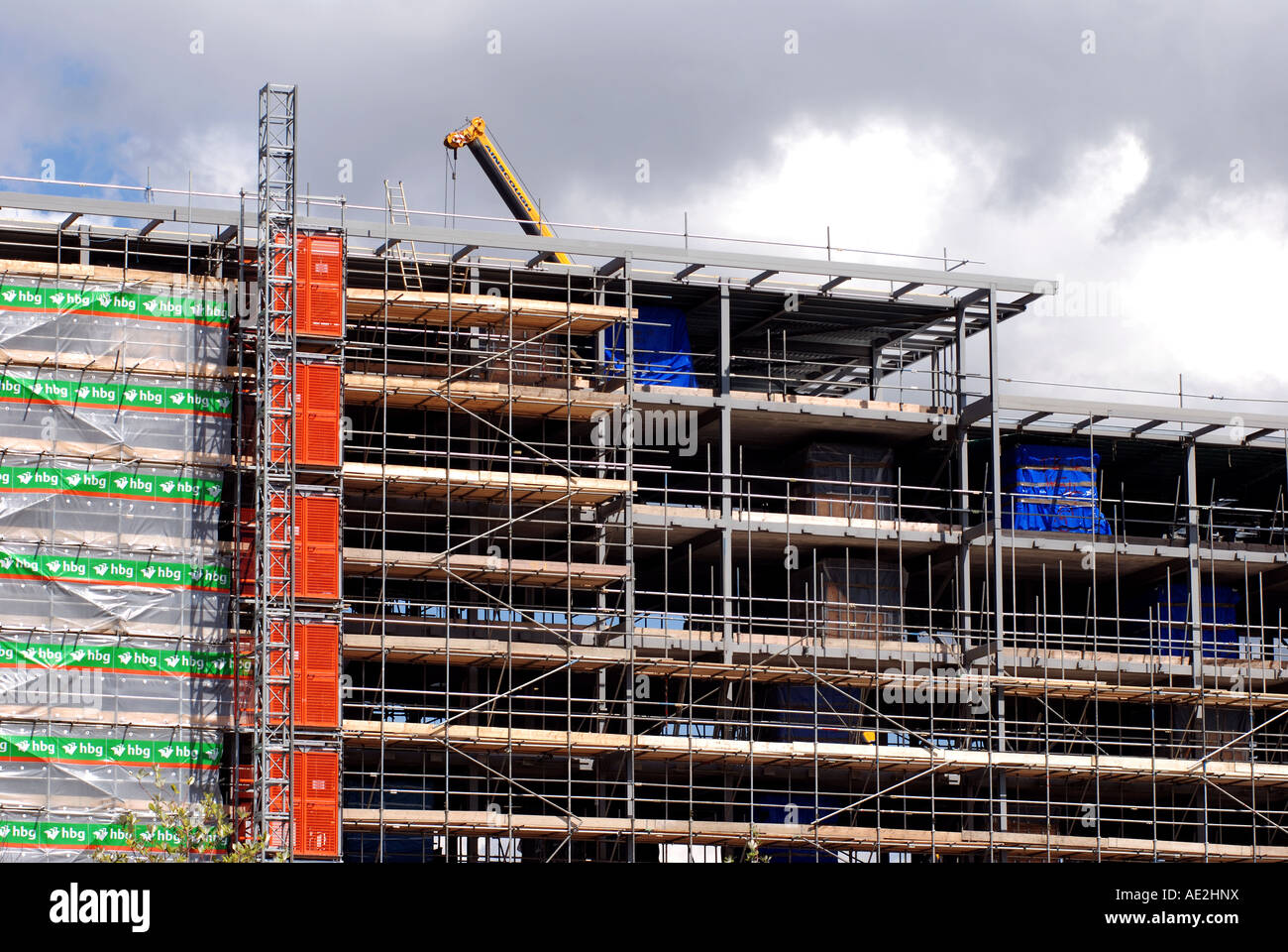 Building construction, central Milton Keynes, Buckinghamshire, England