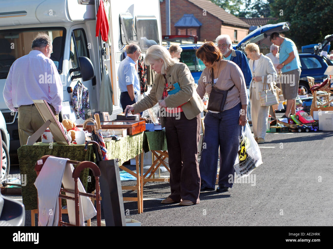 Car boot sale, Warwick, Warwickshire, England, UK Stock Photo Alamy