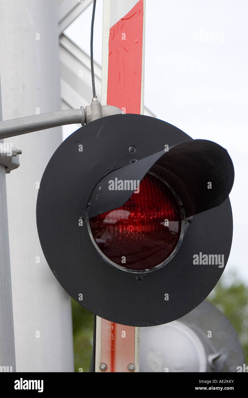 Railroad Warning lights at Crossing Stock Photo Alamy