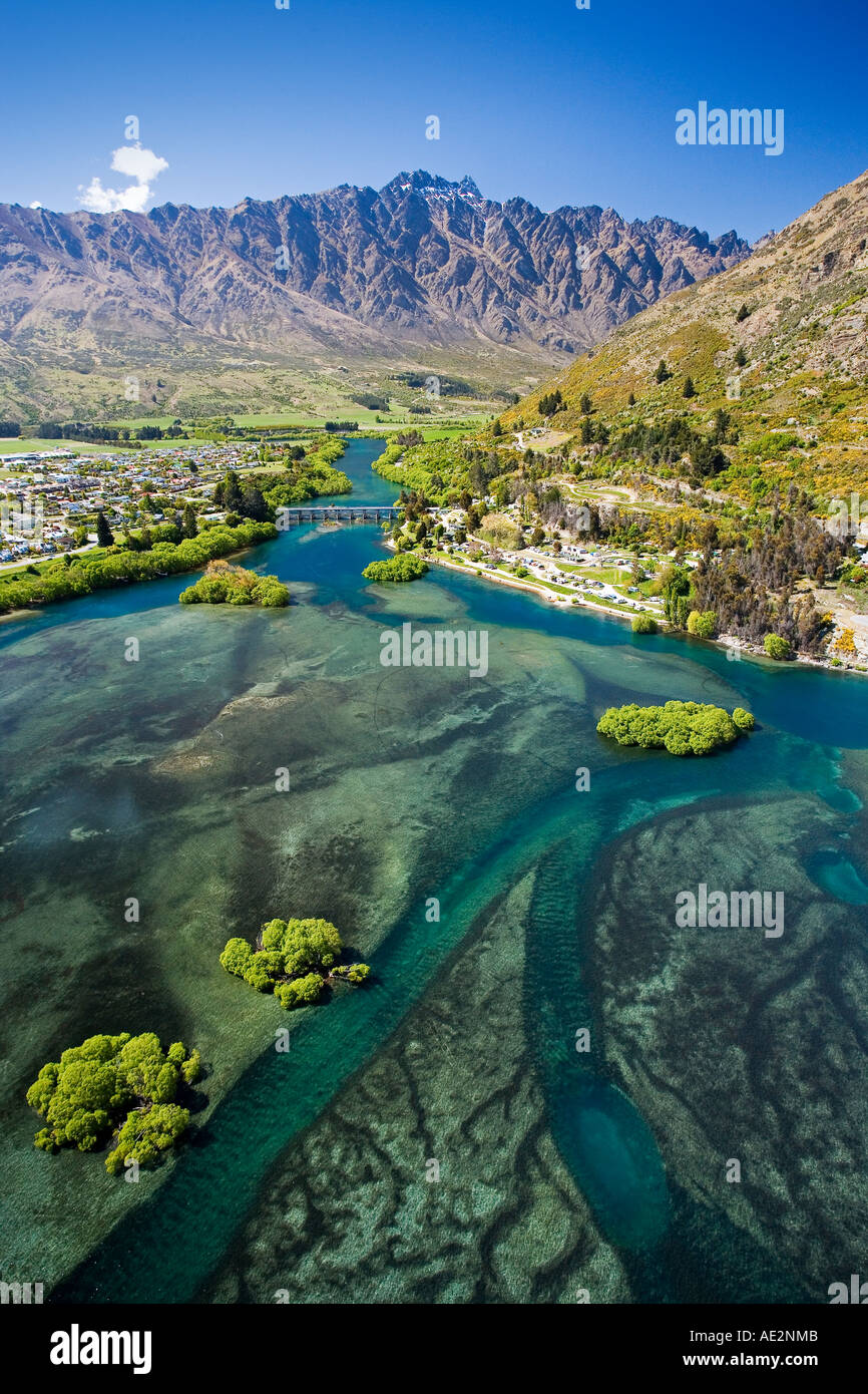 Lake Wakatipu Kawarau River and The Remarkables Queenstown South Island ...