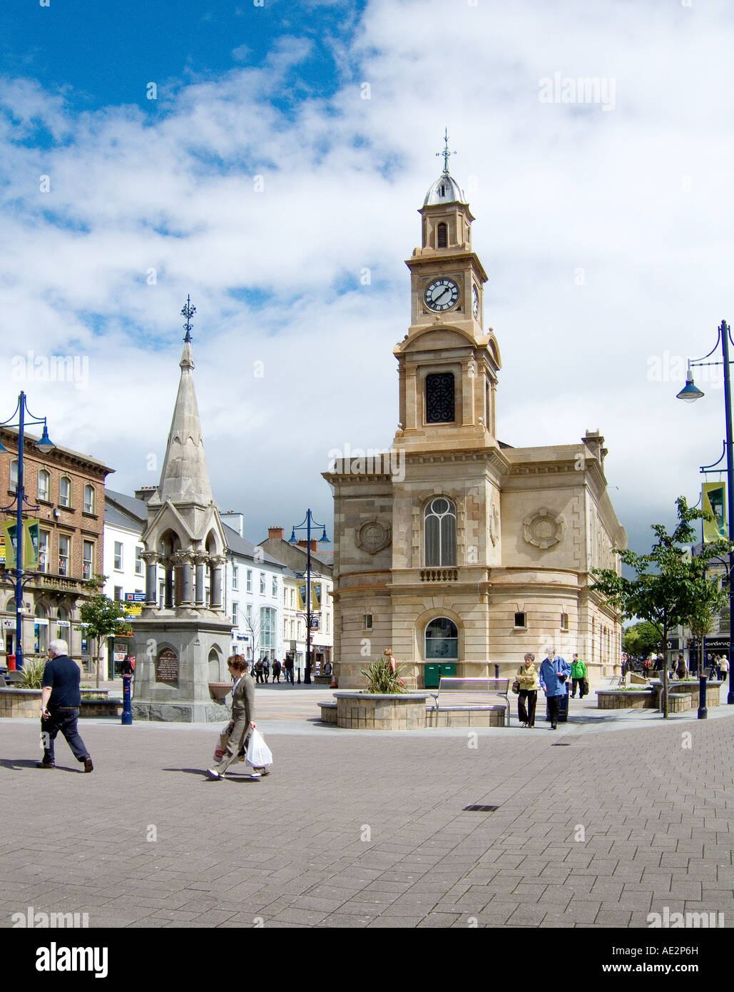 Market town of Coleraine, County Derry Londonderry Ireland. The Town Hall dating from 1743 in the town centre. Stock Photo