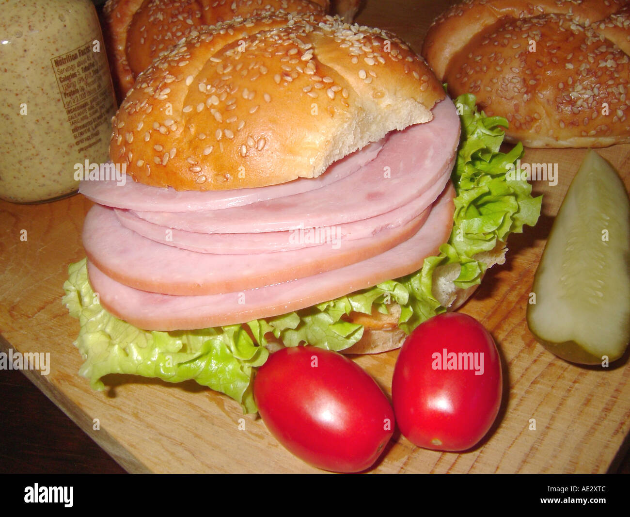 Deli sandwich preparation Stock Photo Alamy