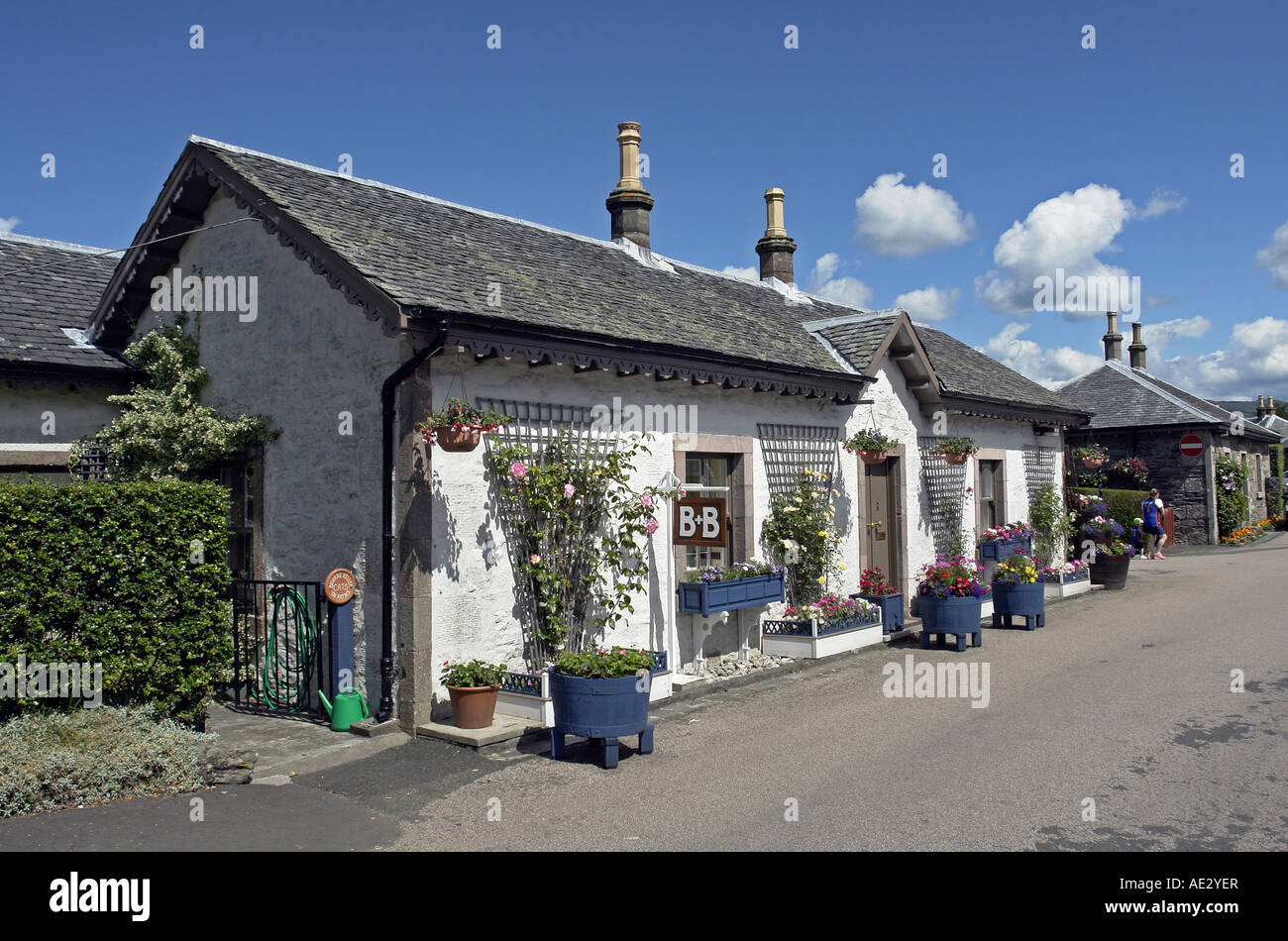 A lovely bed and breakfast house in the small village of Luss on Loch Lomond in Scotland Stock Photo