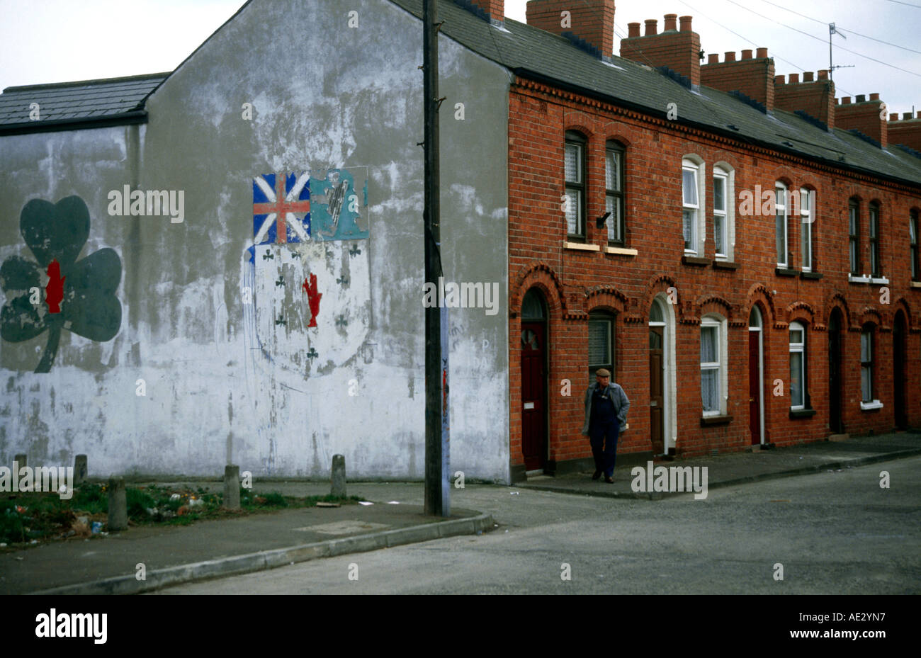 Belfast Northern Ireland Housing Estate Off Shankhill Road Stock Photo