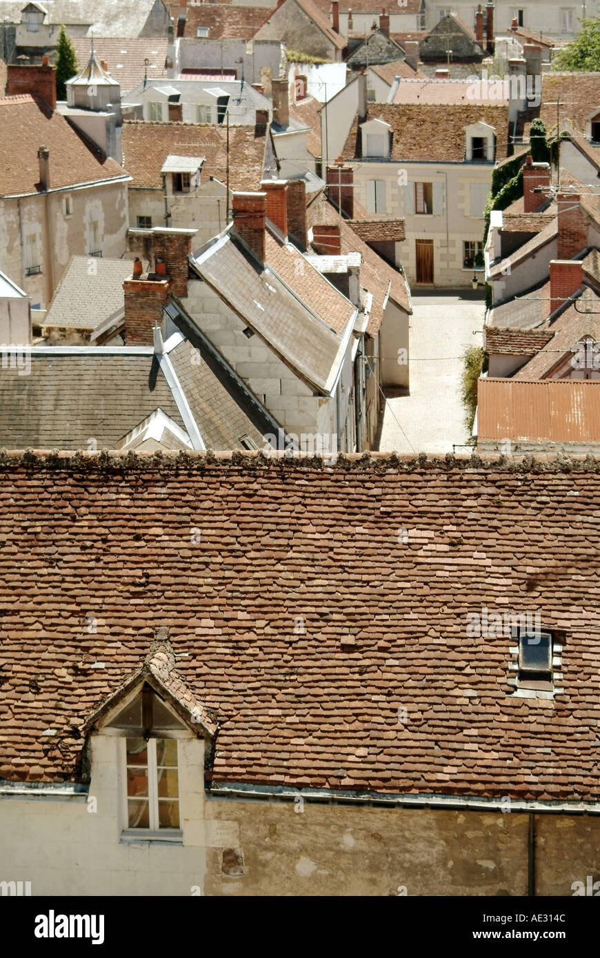 france loir et cher st aignan view of town from chateau Stock Photo