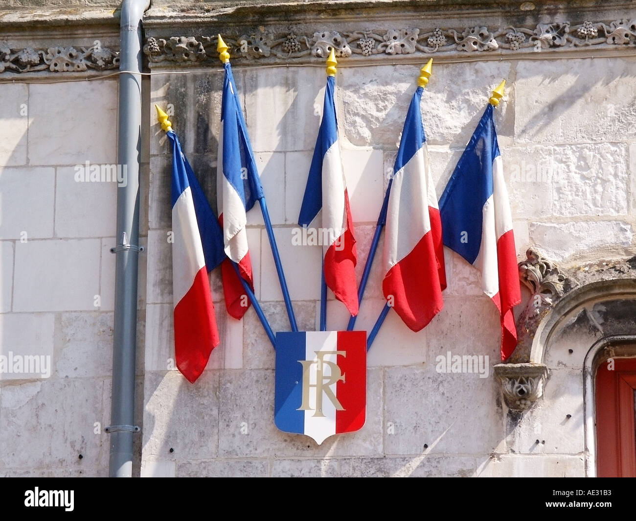 france nord picardy somme rue fortified town town hall Stock Photo