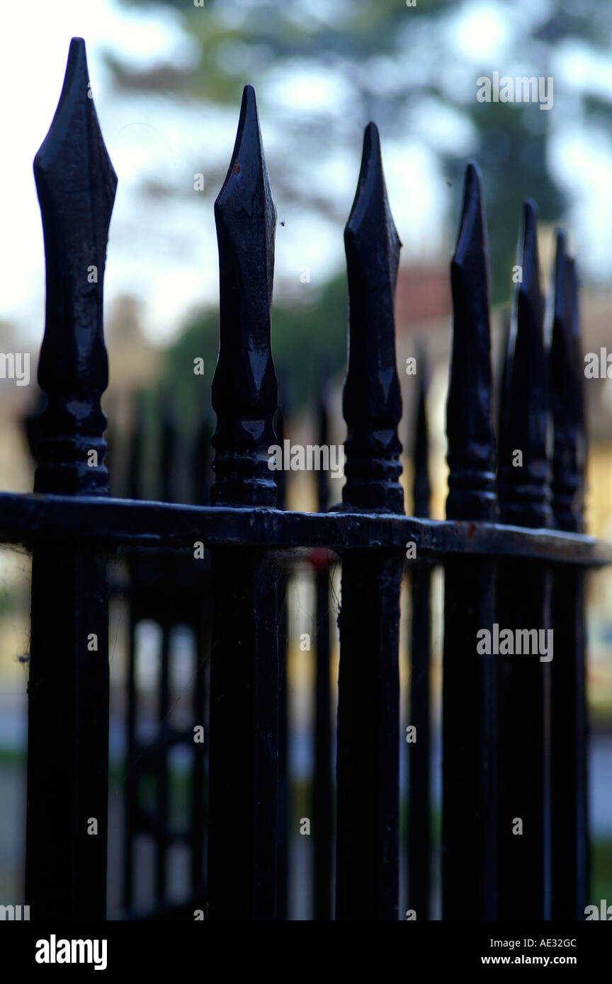 Iron bars fence, english village Broadway, Cotswolds Stock Photo Alamy