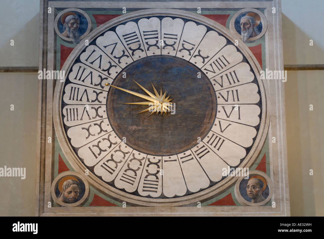 24 hour clock, Florence Duomo Stock Photo