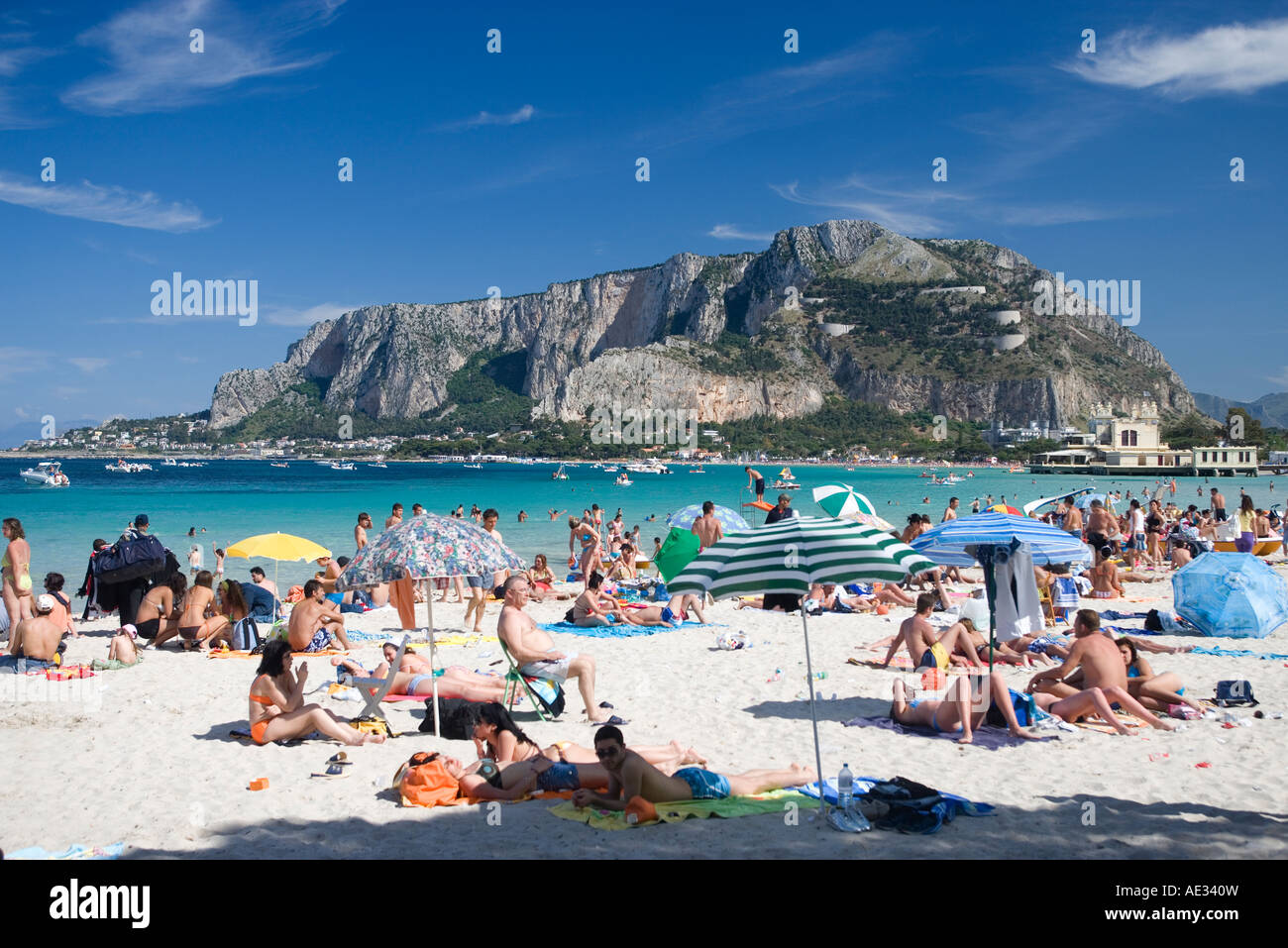 Mondello Palermo Sicily Italy Stock Photo - Alamy