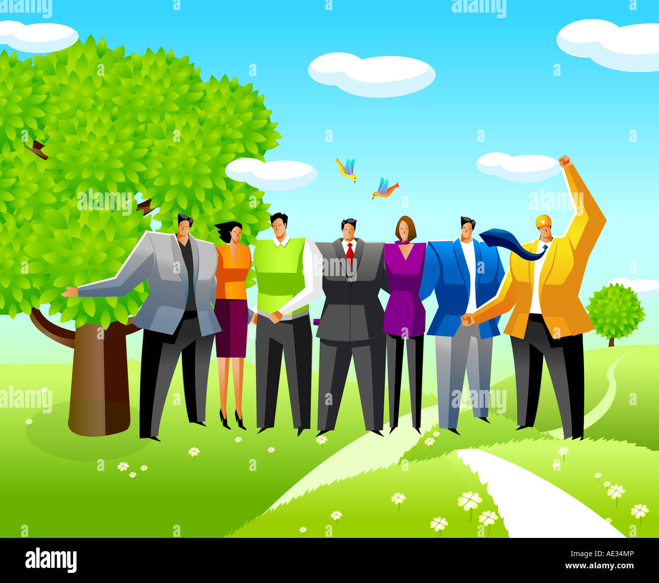 Group of business executives standing together Stock Photo - Alamy