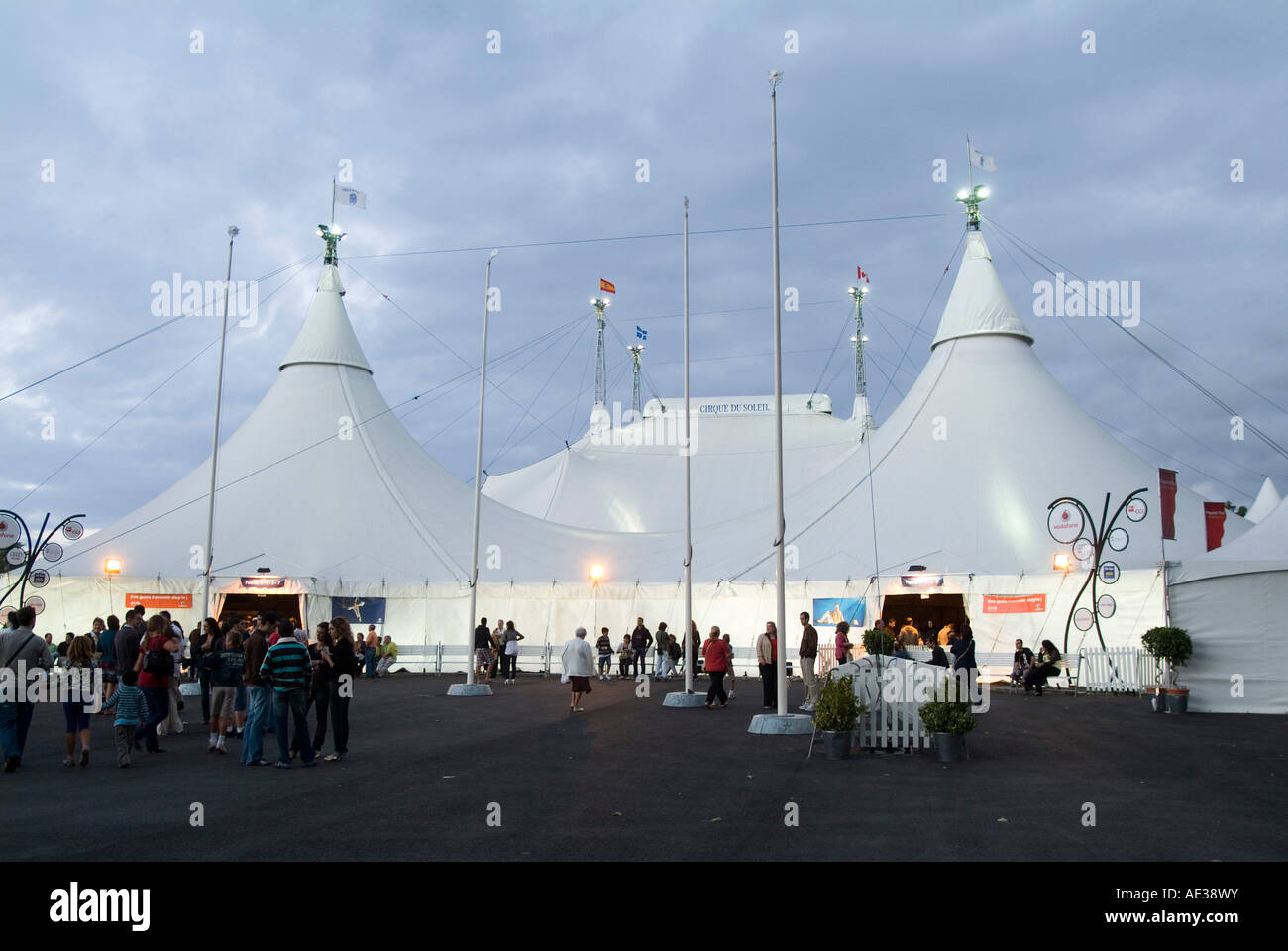 Cirque du Soleil tent in Gijon at night (August 2007) Stock Photo