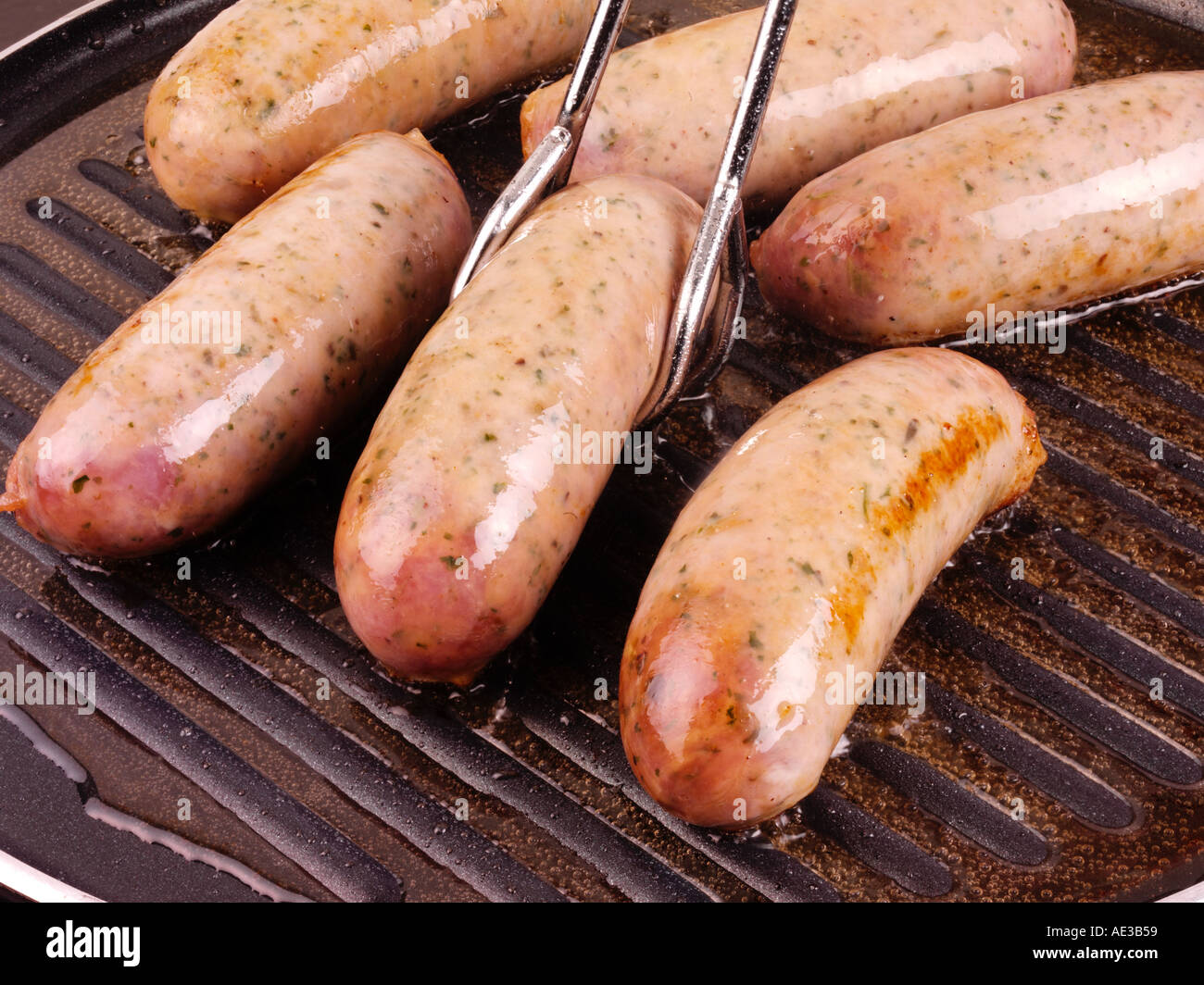 COOKING SAUSAGES Stock Photo