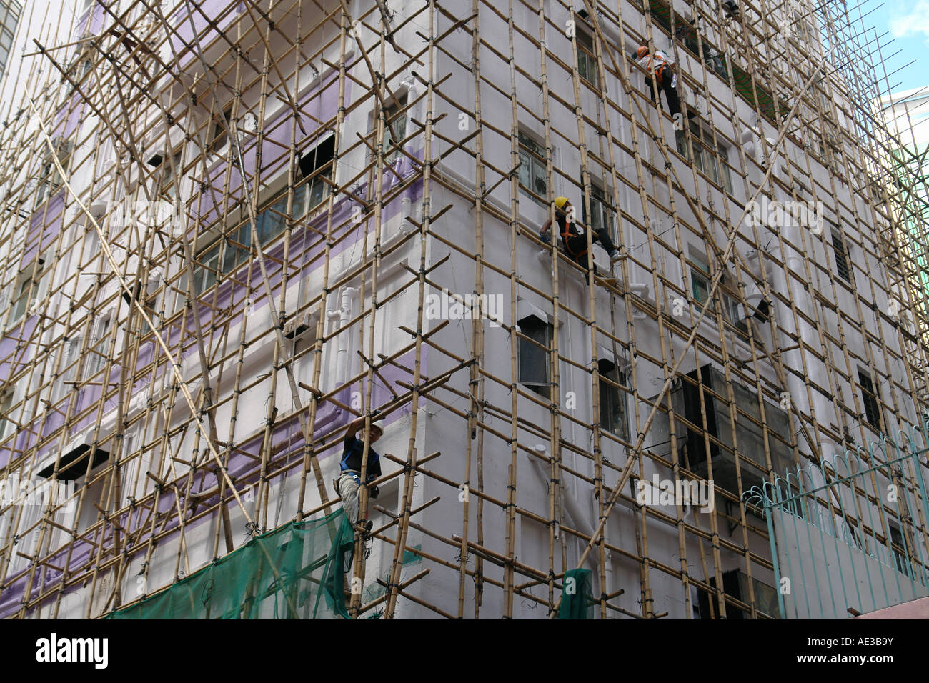 Bamboo scaffolding in Hong Kong China Stock Photo