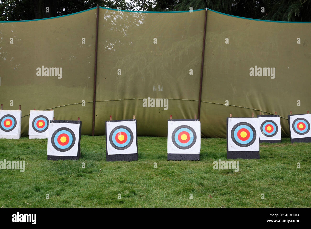archery targets on a field in england uk Stock Photo Alamy
