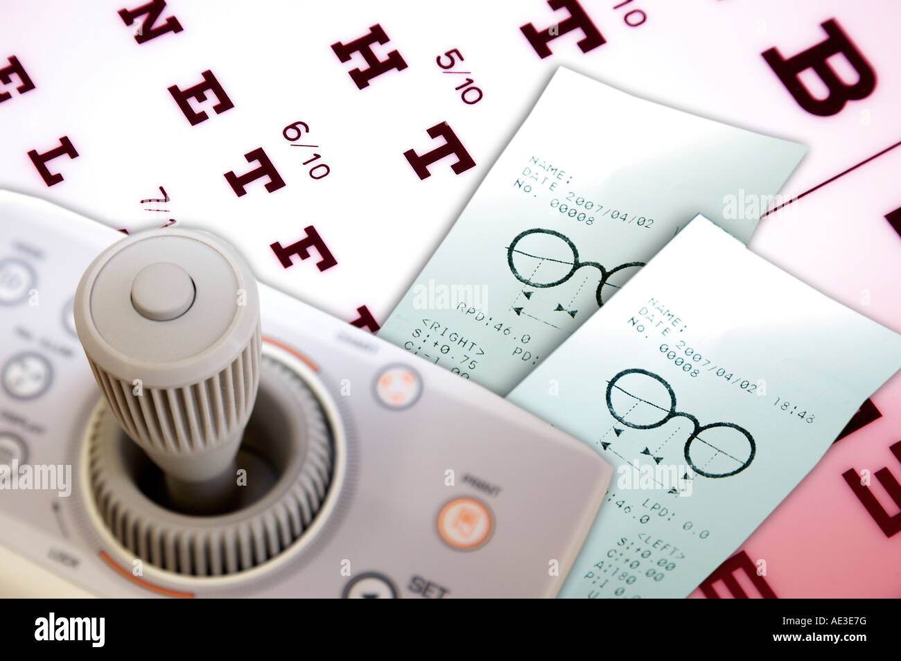 Chart to test sight and examination chart Stock Photo - Alamy