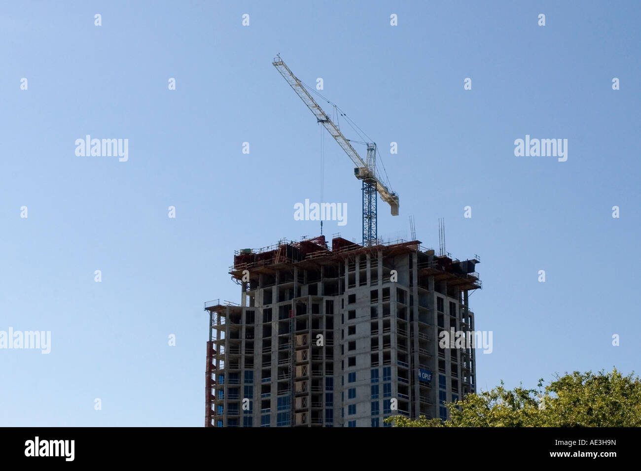 Skyscraper Condominium Building Under Construction in Downtown