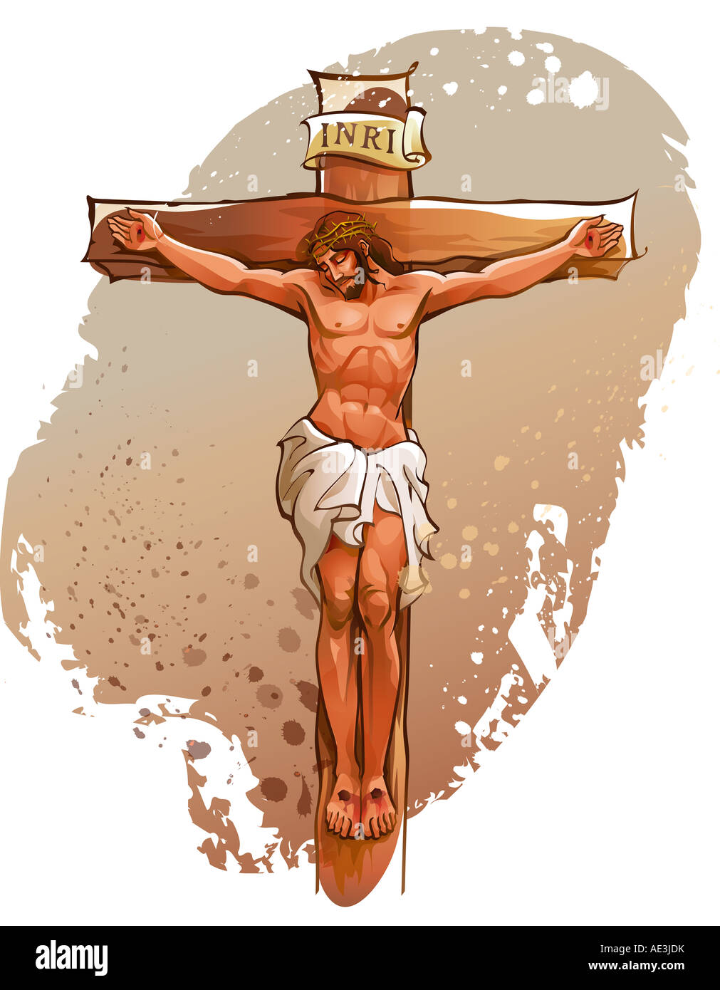 Jesus Christ nailed on the cross Stock Photo - Alamy