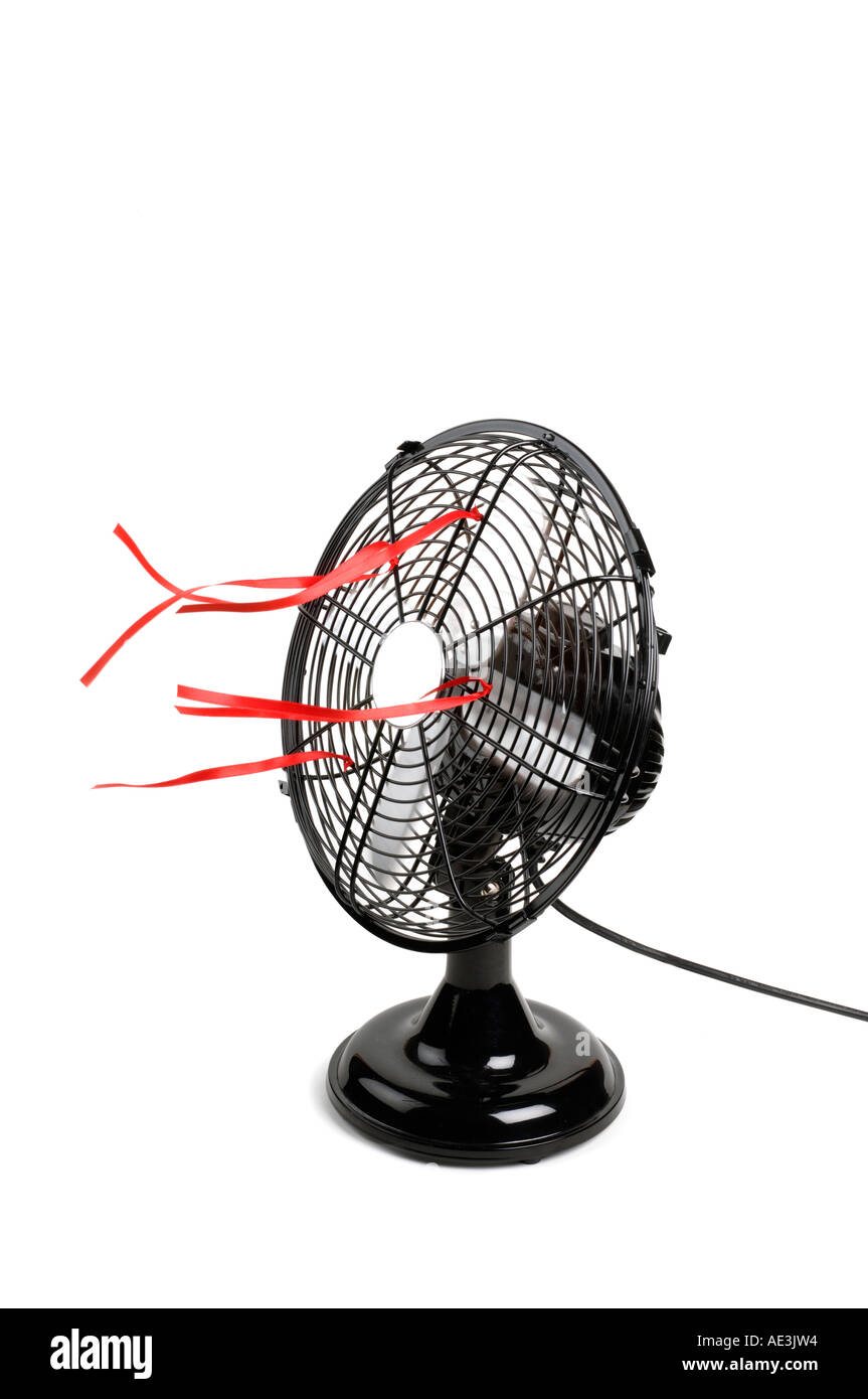 Desk Fan With Red Ribbons Stock Photo 7746835 Alamy