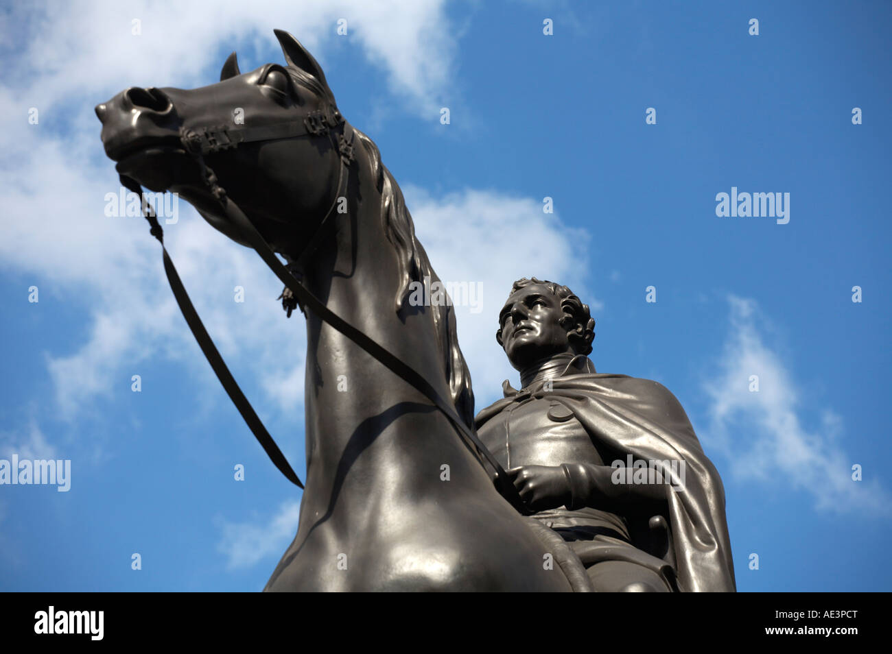 Statue of Wellington at Royal Exchange London England Stock Photo