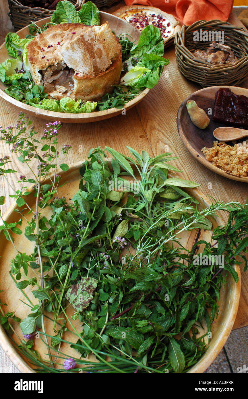 Medieval food typical of the 11th century in the UK Stock Photo