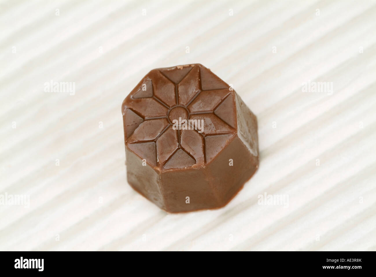 Top view of one piece of chocolate. Stock Photo