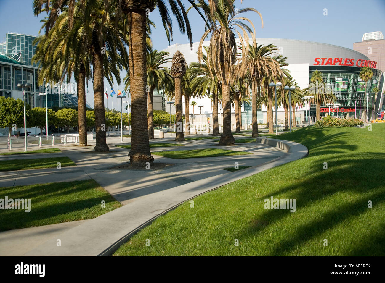 Staples Center and the Los Angeles Convention Center Los Angeles California Stock Photo