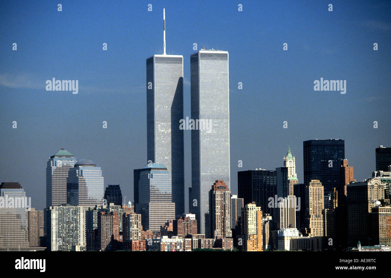 Twin Towers Pre 9/11 Stock Photo