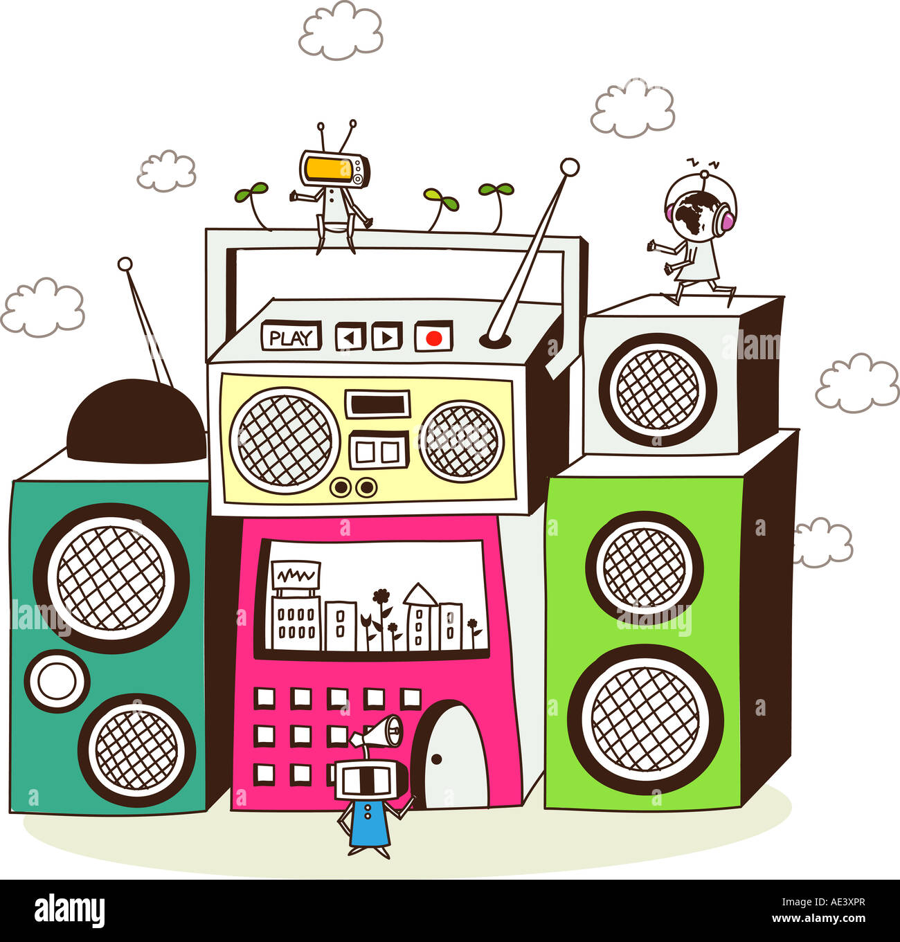 Close Up Of Stereos Stock Photo Alamy