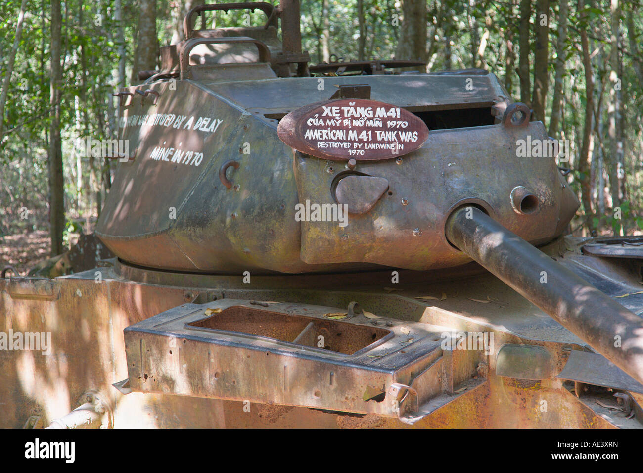 American Tank left from Vietnamese War 'Cu Chi' 'Tay Ninh Province' Vietnam Stock Photo